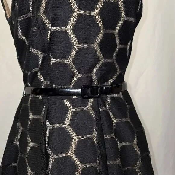 Lily Rose Geometric Black Lace Special Occasion Dress Size Large - Picture 3 of 11